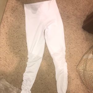 White high waisted leggings